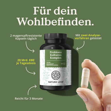 Probiona Complex – perfectly matched bacterial strains – 300 billion CFU/g – enteric-coated &amp; vegan – with Lactobacillus &amp; Bifidobacteria, high-dose 20 billion CFU/daily dose, 3 months