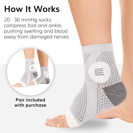 BraceAbility Neuropathy Socks with Peripheral Neuritis Compression Diabetic Toeless Foot Sleeves for Nerve Damage Pain Feet, Ankle Gout, Plantar Fasciitis Relief for Men and Women (M)
