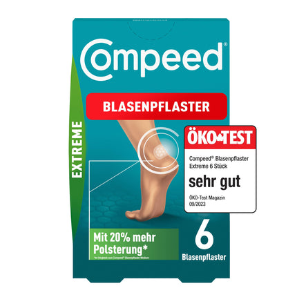 Compeed Blister Plasters Extreme – Hydrocolloid plasters for extra strong protection against blisters on the heels, 6 pieces (1 pack)