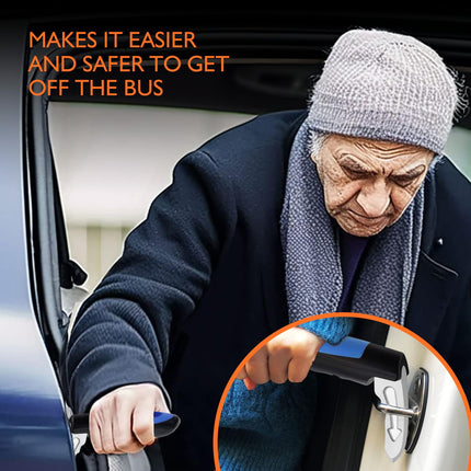 2-Piece Car Exit Aid - Car Handle for Seniors - Car Gadgets, Aluminum, 180KG Load Capacity, Rust Protection, with Safety Window Hammer Function, for Car, Motorhome, Truck Doors (Blue)