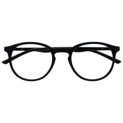 OPULIZE Met Glasses Blue Light Filter Slim Round Frame Spring Hinges Improves Sleep Computer Glasses Gaming Anti-Glare Black Men Women B60-1 +0.00