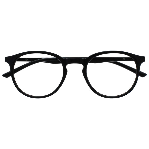 OPULIZE Met Glasses Blue Light Filter Slim Round Frame Spring Hinges Improves Sleep Computer Glasses Gaming Anti-Glare Black Men Women B60-1 +0.00