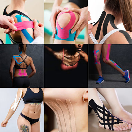 HONYAO® Kinesiotapes 2 Rolls, Kinesiology Tape (5m×5cm), Physio Tape for Shoulder, Back, Knee, Elbow and Neck, Sports Tape, Skin-friendly, Elastic &amp; Waterproof - Skin-colored