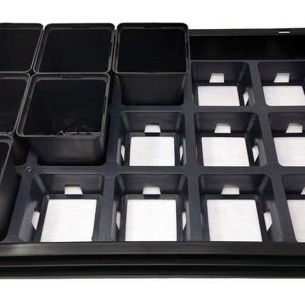 GREEN24 tub set KGT-15 Gardener PRO with tub, irrigation capillary mat, grid plate, 15 pots 11x11x12cm