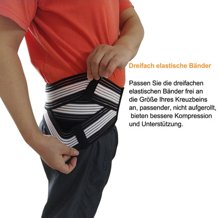 Paskyee Sciatica Belt, Sacroiliac Band for Men Women - Back Support Belt Relief from Sciatica, Lower Back, SI Joint, Pelvic Pain - Three Bandages Provide Triple Support