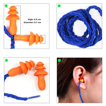 Txyk 20 Pairs Soft Reusable Silicone Earplugs with Cord (Noise Reduction 25db)