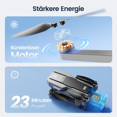 Holy Stone HS440G Drone with 4K Camera for Adults, 23 Min Long Flight Time, Brushless Motor, GPS Follow Me, Auto Return, 5G FPV Transmission, Foldable Camera Drone Under 249 g for Beginners, C0