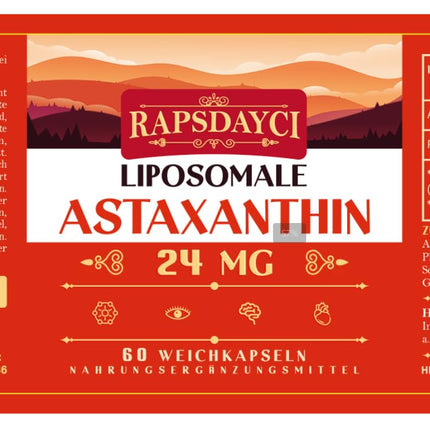 Rapsdayci Liposomal Astaxanthin Softgels - NON GMO - 60 Softgel Capsules for Daily Use (60 Capsules (1 Pack))