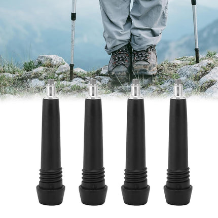 KHDULQ 4 pieces hiking pole tip rubber buffer, Nordic walking poles rubber buffer walking stick carbon mountaineering pole tip tip replacement pole tip, for hiking walking trekking asphalt gravel mountains