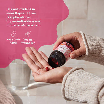 Astaxanthin 12mg High Dose - 60 Depot Softgel Capsules - Haematococcus Pluvialis - Vegan Astaxanthin with High Bioavailability - Alpha Foods