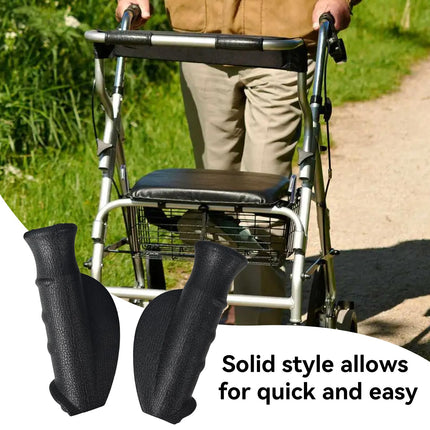 Pack of 2 rollator handles, ergonomic handle rollator spare parts, 2.2 cm walker handles for rollator wheelchair, rollator accessories for the elderly and injured (12 cm, right and left).