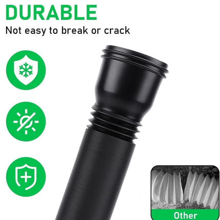 Rain Gutter Downspout Extension, Flexible Downspout Extension, Diverter, PE, Extendable Drain Extension for Villa Outdoor, Round, 20 to 59 inches (BLACK)