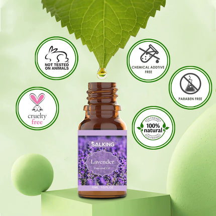 SALKING Essential Oils Set, Aromatherapy Fragrance Oil Gift Set, 100% Pure Fragrance Oils for Diffusers, Fragrance Lamps, Humidifiers, Massage, 6 x 10 ml (Lavender, Rose, Cherry Blossom, Jasmine, Gardenia, Chamomile)