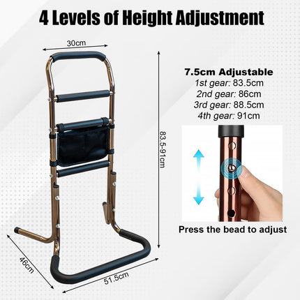 Elderly standing aid, standing aid, standing and sitting aid, adjustable height standing aid, mobile standing aid with storage bag and 4 handles, suitable for elderly and disabled people