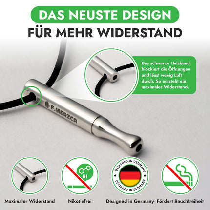 F.MERZCA® Premium Smoking Cessation Aid Chain – WITH MORE RESISTANCE to quit smoking, smoking cessation, smoke-free aid, chain with whistle, chain original anti-smoking support