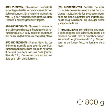 GreatVita Chia Seeds 800g, natural and non-GMO
