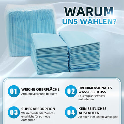 EasyVibe Disposable Bed Pads for Incontinence 60x90cm - 60 Pieces Bed Pads Incontinence Disposable Adult, Heavy Duty Bed Pads Incontinence, Disposable Changing Pads, Pee Pads Extra Large