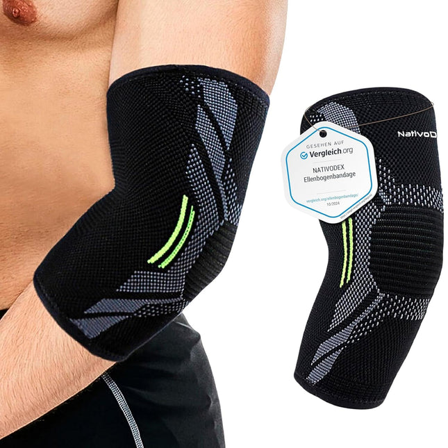 NativoDex Elbow Brace – Compression Brace for Elbow, Brace for Tennis Elbow, Golfer's Elbow, Tendonitis, Osteoarthritis, Sports - Arm Brace for Men and Women