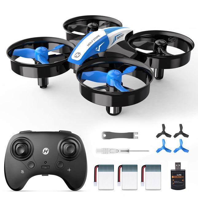 Holy Stone HS210 Mini Drone for Kids, RC Quadcopter Nano Drone with 3 Batteries, 21 Min. Long Flight Time, Auto Altitude Hold, 360° Rolling, Headless Mode, One Key Start, Indoor Gift for Beginners, Blue, C0