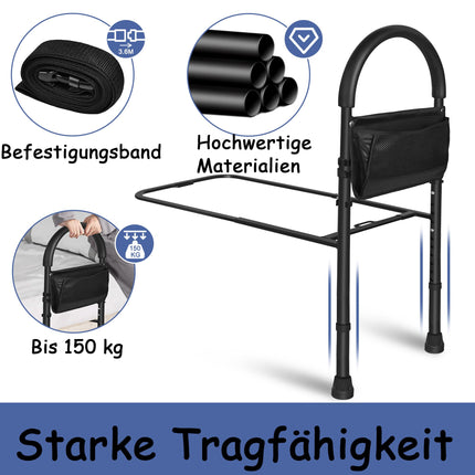 FIVMEN Standing Aid Bed Bed Rail for Seniors Height Adjustable Grab Bars Bed Entry Aid Bed Guard Rail Metal for Pregnant Women and Disabled People up to 150kg