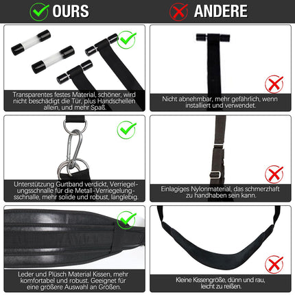 Hallowa Leather Door Love Swing Sex Swing with Seat - New Leather Upholstery Thick Fluff, Straps, Sex Door Love Slings Bondage Restraints for Adult Toys, Holds up to 180KG (Upgrade Version)