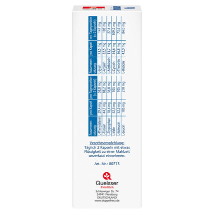 Doppelherz Amino Acids Vital - 12 protein building blocks, including all 9 essential amino acids, for athletes and physically active people - 100 capsules
