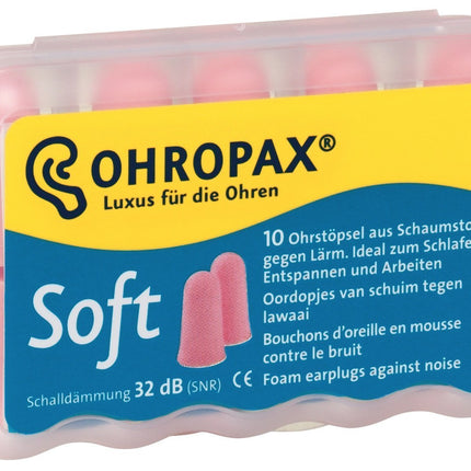 5Pack Ohropax Soft foam earplugs 5x 10 pieces yellow