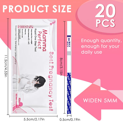 20 Pregnancy Test Early Test, Ultra-Sensitive Pregnancy Test Strips Rapid Detection, 10 mIU/ml Early Pregnancy Test, Reliable Results