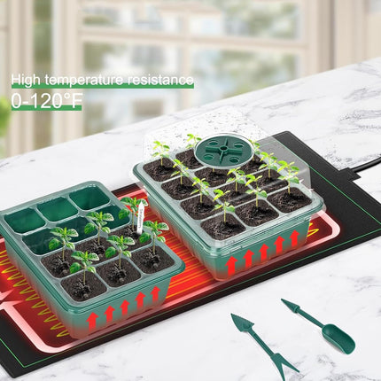 ASOPFYUM Indoor Greenhouse Propagator – Mini Greenhouse Propagation Set 5 Pieces (60 Cells) with Lid &amp; Ventilation | Greenhouse for Windowsill, Propagation Tray Set for Indoor Plant Cultivation