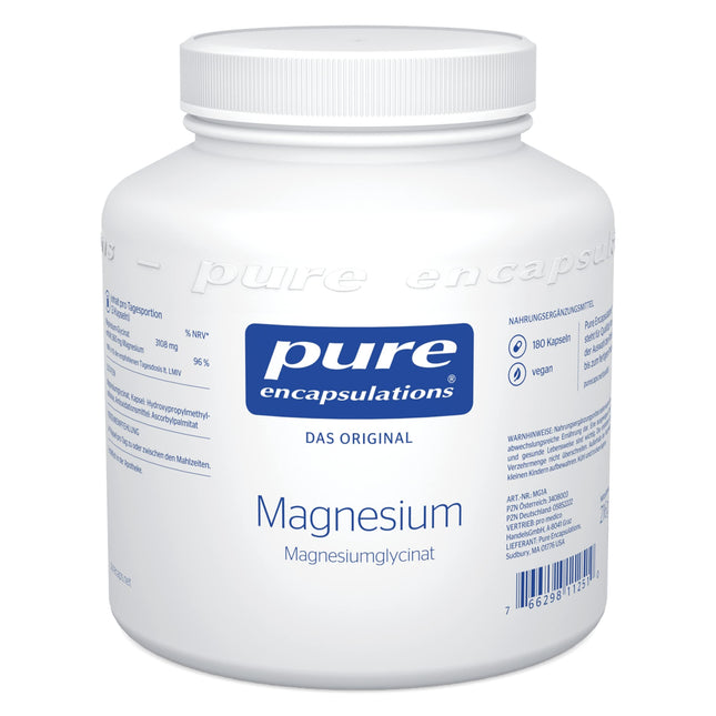 Pure Encapsulations Magnesium Glycinate | 180 Capsules (2-month supply) | Organically bound magnesium | Contributes to the reduction of tiredness and fatigue | Highly absorbed by the body