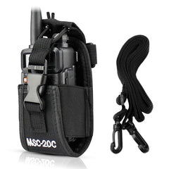 Radio holder walkie talkie radio walkie talkie talkie holster walkie talkie pouch case radio key radio cover universal radio bag with adjustable shoulder strap MSC-20C, black,