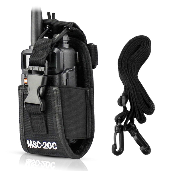 Radio holder walkie talkie radio walkie talkie talkie holster walkie talkie pouch case radio key radio cover universal radio bag with adjustable shoulder strap MSC-20C, black,