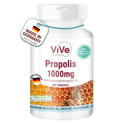 Propolis 1000mg - 60 Tablets - High Dosage | Quality from Germany by ViVe Supplements