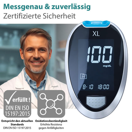 GlucoCheck XL blood glucose test strips (50 strips) for monitoring blood glucose levels (device not included)