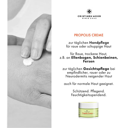 CristinenMoor Propolis Cream highly concentrated | 300 ml | Intensive propolis extract and high proportions of organic shea butter, organic hemp seed oil, and olive oil | Skin care from head to toe