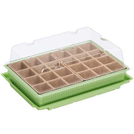 WELLGRO Mini Greenhouse for 24 plants - approx. 27x19x10 cm (LxWxH) per indoor greenhouse, green/transparent, plastic/cellulose - quantity selectable, quantity: 2 pieces