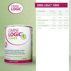 OMNi LOGiC FIBRE, 50 servings (250g), Fiber, 100% water-soluble, For impaired colon function, For constipation and diarrhea, Vegan, Gluten-free, Lactose-free