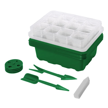 Jujey 4 Pack Mini Greenhouse and Growing Equipment, Grow Box, Indoor Greenhouse with Lid and Ventilation, Growing Kit Ideal for Plant Growth and Seed Germination Green
