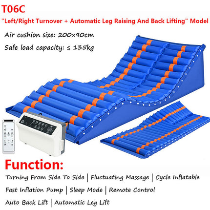 RVUEM Anti-Decubitus Mattress, Alternating Pressure Mattress, Medical Air Mattress, Prevention and Treatment of Pressure Sores, Wounds and Ulcers, for Hospital Bed or Home Bed, Blue, T06C