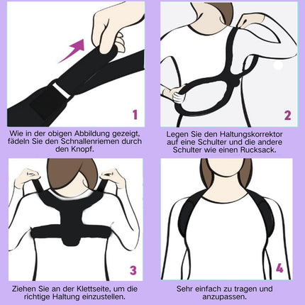 Posture correction back, back support belt, straight back straightener, back support, back posture corrector, shoulder strap posture correction for men and women, posture trainer, back stabilizer