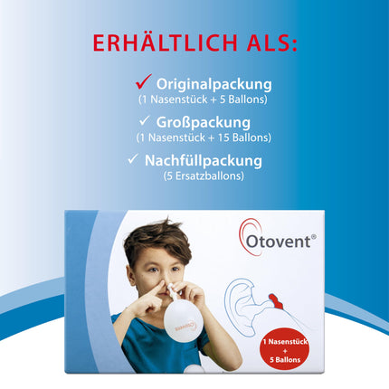 System 1 nosepiece + 5 air membranes, for the treatment of middle ear pressure
