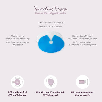 Livella Breast Gel Cushion 3-in-1 Cooling &amp; Heating Pad for Breast &amp; Breastfeeding - Can be used with a breast pump - Relaxing &amp; stimulates milk flow - 2 thermal pads &amp; 2 protective fleeces