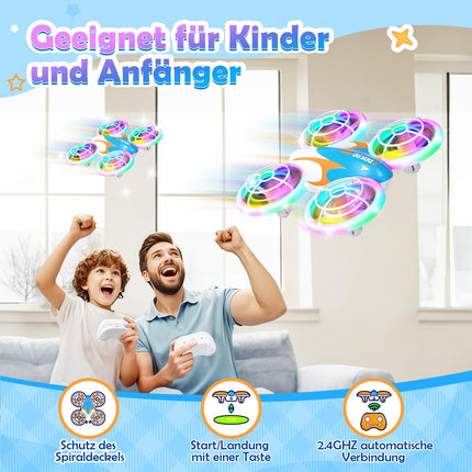 Zookao Mini Drone for Kids Toys from 6+ Years, Christmas Birthday Gifts for Children Remote Controlled RC Airplane Mini Drone for Children and Beginners Quadrocopter with LED Lights