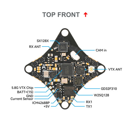 BETAFPV G473 5IN1 Air Brushless Flight Controller 1S AIO Lightweight FC Built-in Serial ELRS RX with 16MB BlackBox BB51 Bluejay 96K ESC OSD Chip External UART Port for 1S FPV Whoop Drone Quadcopter