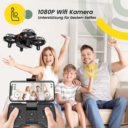 Holy Stone HS420 Mini Drone with HD 1080P Adjustable Camera, with 2 Control Modes, Emergency Stop, Orbiting, 360° Flip, Headless Mode, 2 Speeds, Gift for Beginners Children, co