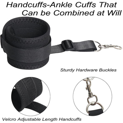 BondageSet Bed Restraints Sex Toy for Couples Extreme Bed Restraints with Handcuffs, Bed Set Bed Restraints Ankle Cuffs