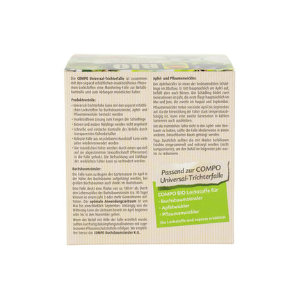 COMPO BIO Universal Funnel Trap for Box Tree Moth, Apple and Plum Moth, attractant sold separately, 1 piece