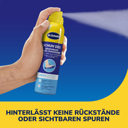 Scholl Fresh Step Odor Stop Shoe Spray, mild foot deodorant with long-lasting effect against unpleasant odors, fresh shoes, (1 x 150 ml)