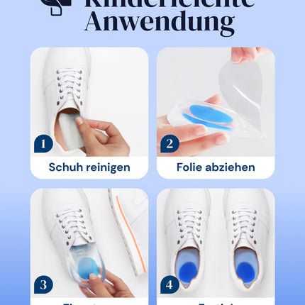 YOGAMEDIC Heel Cushions for Shoes, Heel Spur, 4 Pack, Orthopedic Gel Heel Insert, Heel Cushion for Achilles Tendon, Plantar Fasciitis, Insole (Size 40-45)