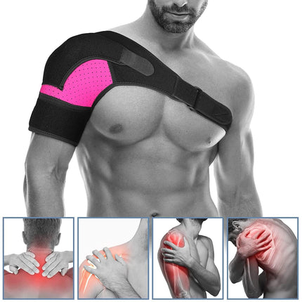 Winyoher Adjustable Shoulder Brace Made of Breathable Neoprene for Stability and Pain Relief for Men and Women, Shoulder Support Gentle Support for Left/Right